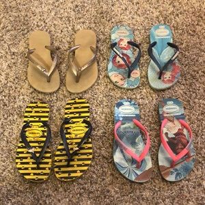 4 pairs Havaiana sandals
